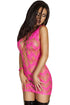 Pink Crocheted Lace Hollow-out Chemise Dress